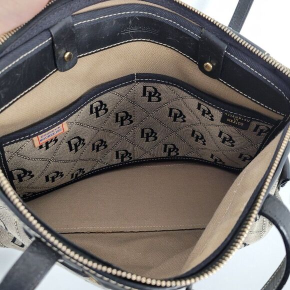 Dooney & Bourke Tassel Tote Shoulder Bag Signature Beige Tan Black - Picture 9 of 15